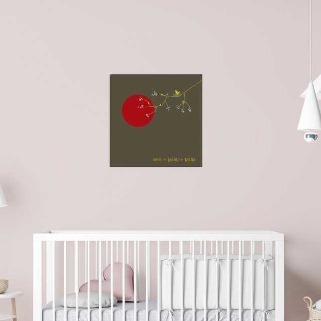 Nesting Birds Family Baby Nursery Art Print (Nursery 2)