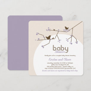 Nesting Birds Family Tree Couples Baby Shower Invitation