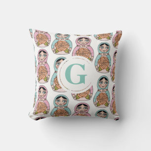 Nesting Doll matryoshka Personalised Letter Pillow