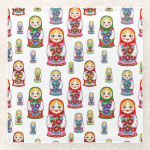 Nesting Dolls Glass Coaster