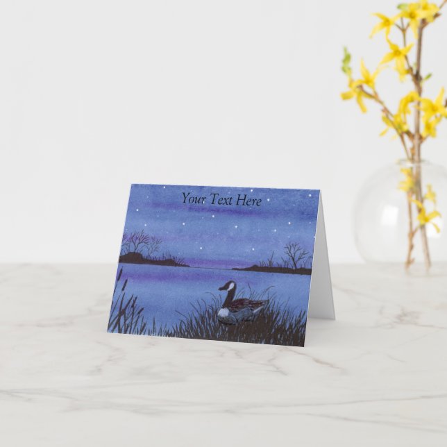 Nesting Goose Card (Yellow Flower)