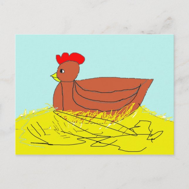 Nesting Hen Postcard (Front)