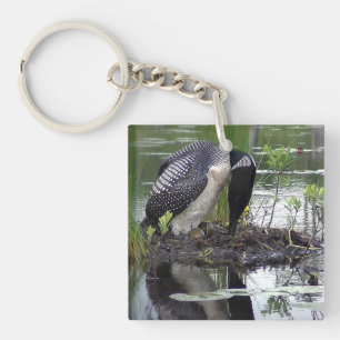 Nesting Loon keychain