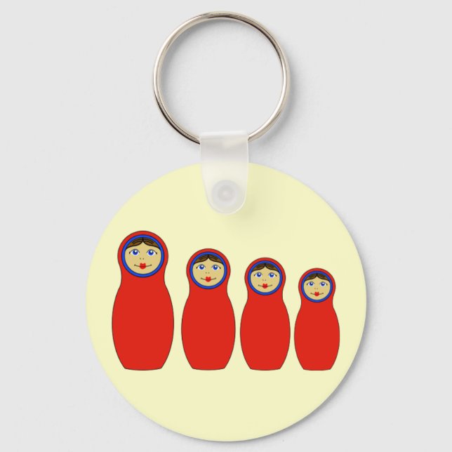 Nesting Peg Dolls Key Ring (Front)