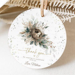 Nesting Woodland Neutral Rustic Fores Baby Shower Favour Tags