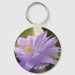 Nestled Clematis Flower Personalised Key Ring