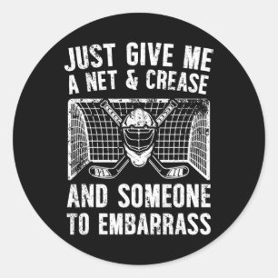 Net And Crease Ice Hockey Goalkeeper Ice Hockey Go Classic Round Sticker