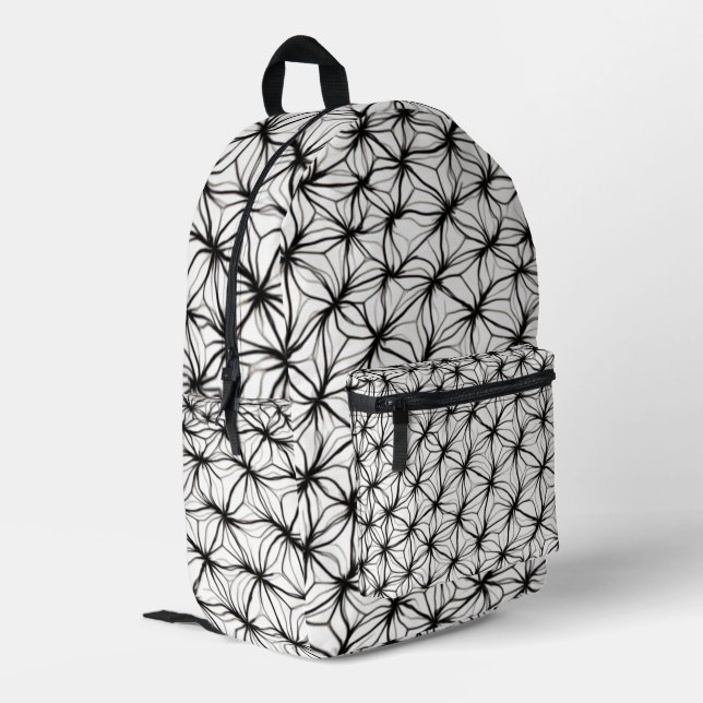 Net Geometry – Diamond Mesh Abstract Printed Backpack (Back Corner Left)