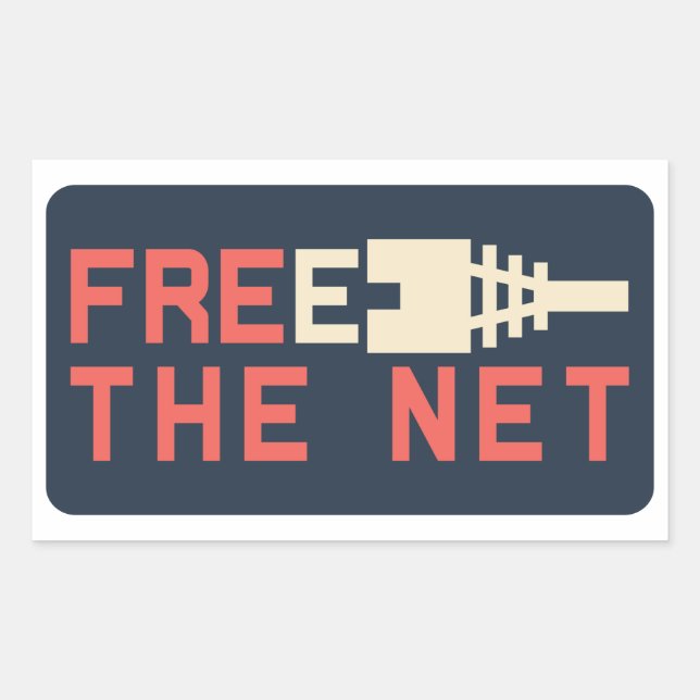 Net Neutrality Free the Internet Rectangular Sticker (Front)