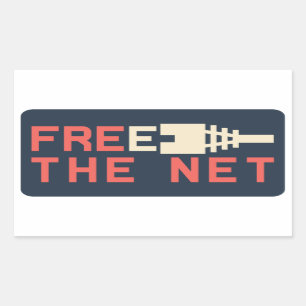 Net Neutrality Free the Internet Rectangular Sticker