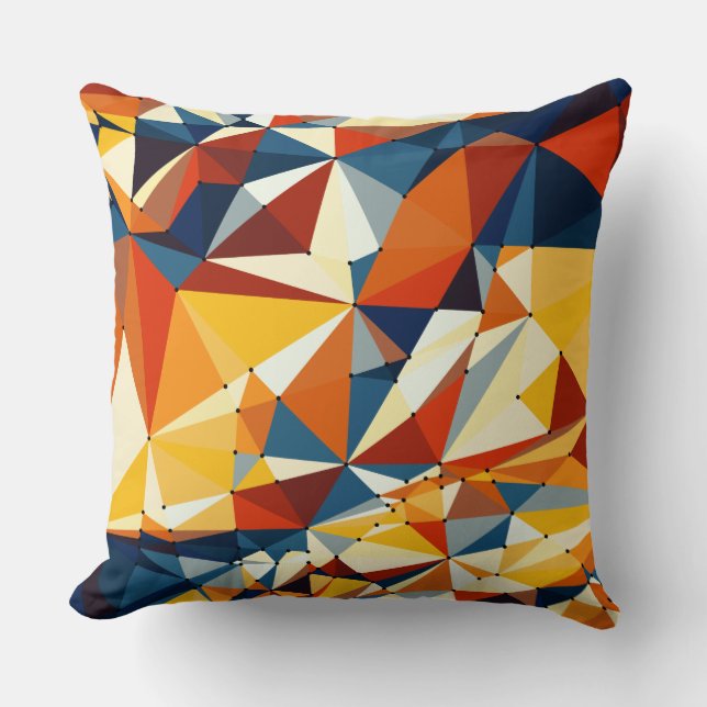 Net of multicolored triangles cushion (Front)