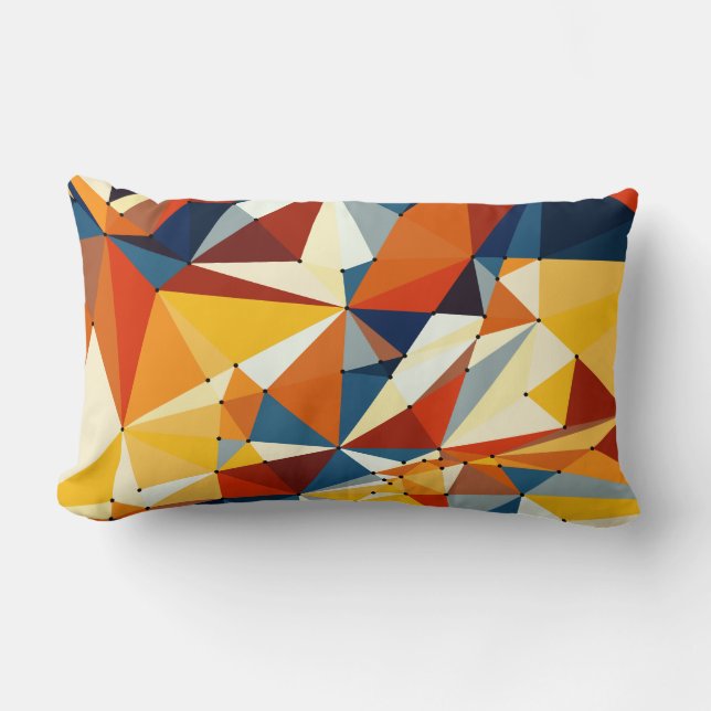 Net of multicolored triangles lumbar cushion (Front)