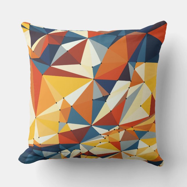Net of multicolored triangles outdoor cushion (Front)