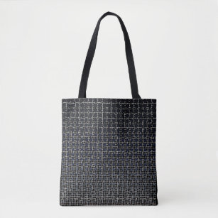 Net Pattern 11.black.wx4.5k Black BG Tote Bag