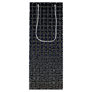 Net Pattern 11.black.wx4.5k Black BG Wine Gift Bag