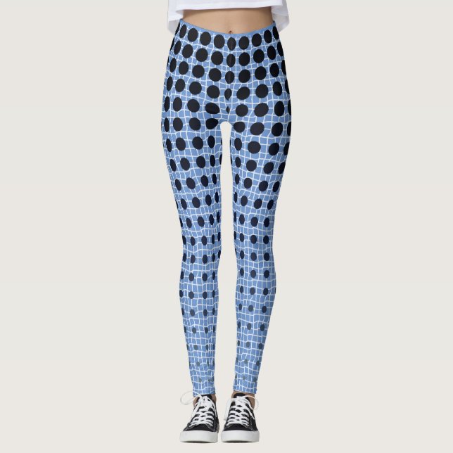 Net Pattern 11.black.wx4.5k LBlue BG Leggings (Front)
