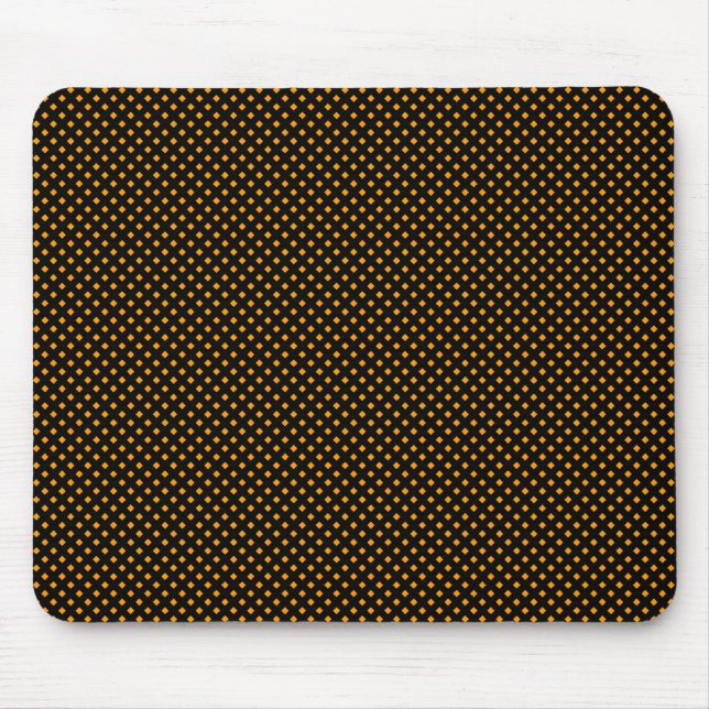Net Pattern, Black with Orange Mouse Pad (Front)