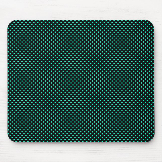 Net Pattern Black with Turquoise Mouse Pad (Front)