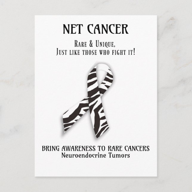 NET Rare Cancer Neuroendocrine tumour postcard (Front)