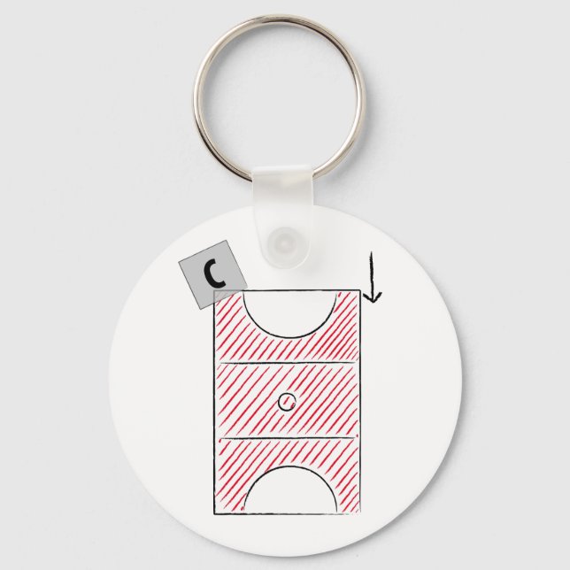 Netball Centre Keychain (Front)