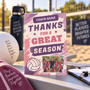 Netball Coach Thanks for a Great Season Team Photo Thank You Card