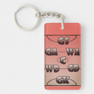 Netball Court and Player Positions Design Key Ring