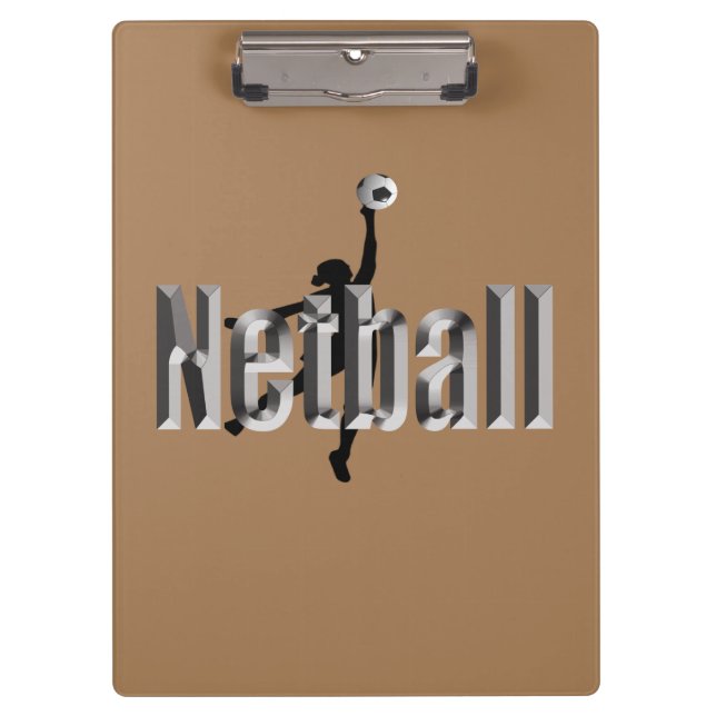 Netball Player And Dimensional Name,  Clipboard (Front)