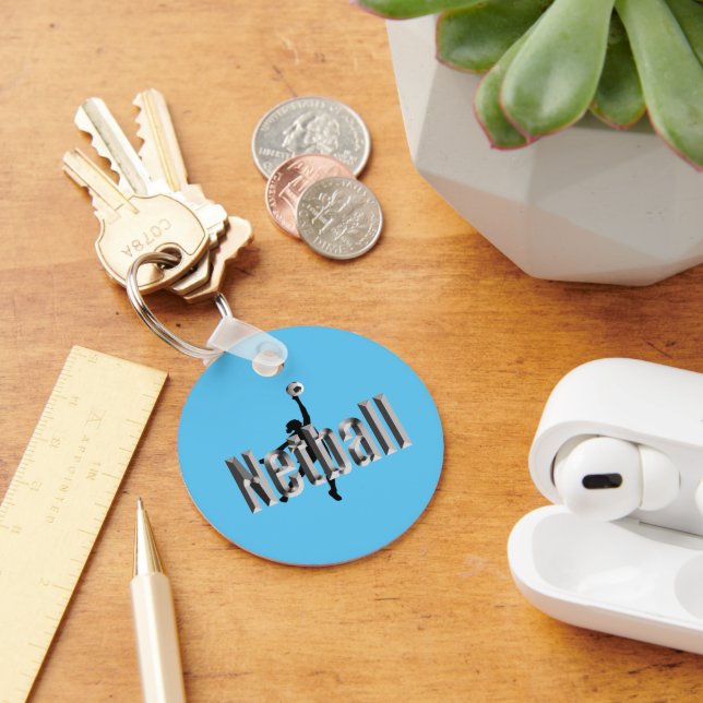 Netball Player And Dimensional Name,  Key Ring (Desk)