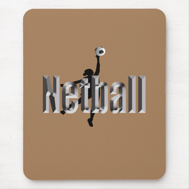 Netball Player And Dimensional Name,  Mouse Pad (Front)