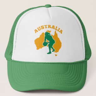 Netball player passing ball Australia Map Trucker Hat