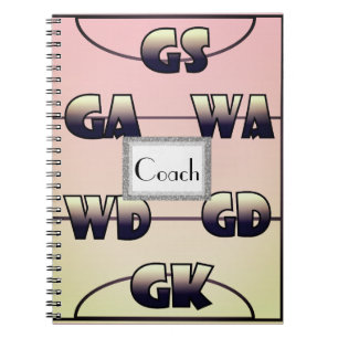 Netball Player Positions Personalised Spiral Notebook