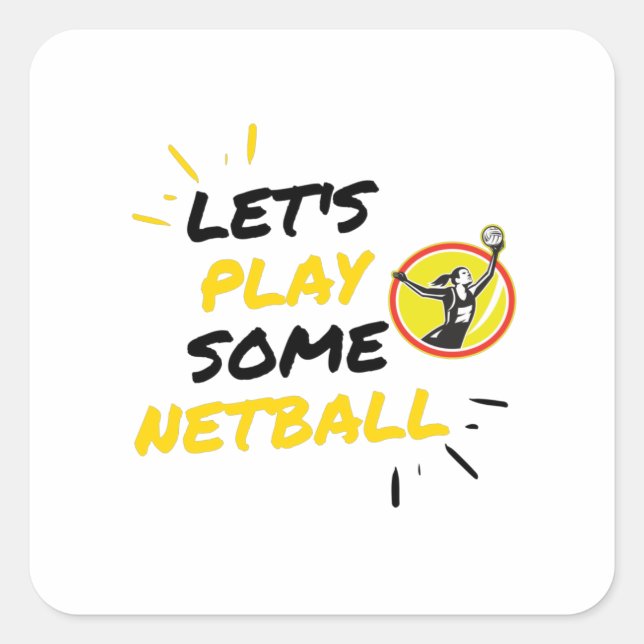 Netball player square sticker (Front)