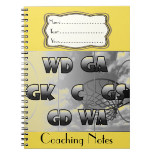 Netball Positions Coaching Notes Personalised Spiral Notebook