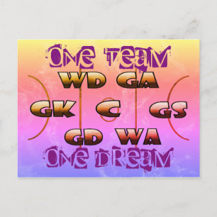 Netball Positions Inspirational Slogan Postcard