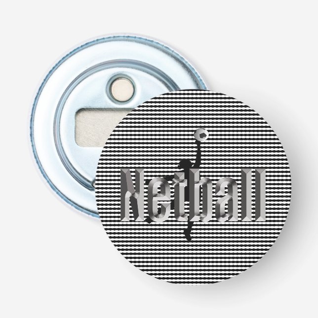 Netball The Game, Magnetic Bottle Opener (Front)