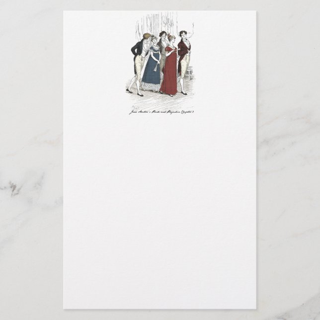 Netherfield Party Arrives  - Pride & Prejudice Stationery (Front)