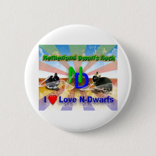 Netherland Dwarf Bunny 6 Cm Round Badge (Front)