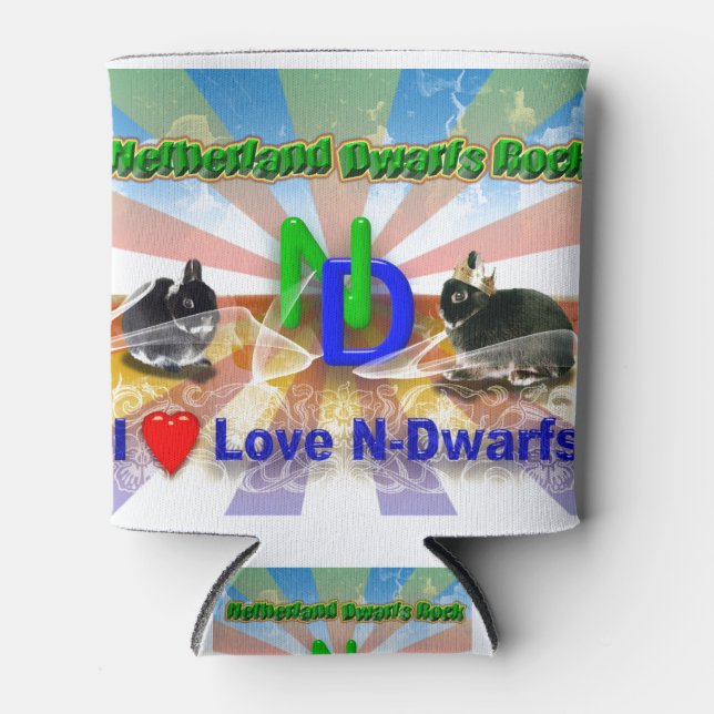 Netherland Dwarf Bunny Can Cooler (Front)