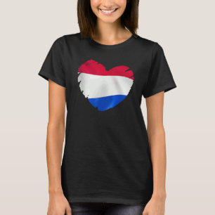 Netherland Flag On Shape Of Heart Dutch Netherland T-Shirt