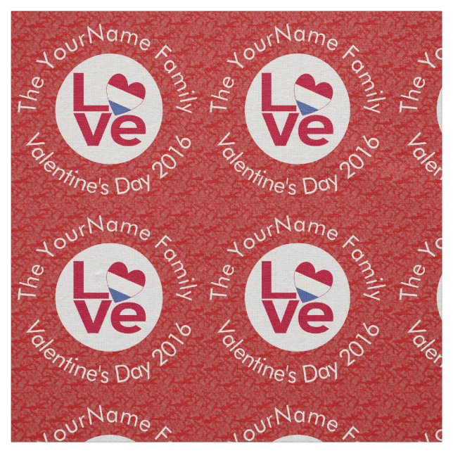 Netherlander Red LOVE Flag Personalised  Fabric (Swatch)
