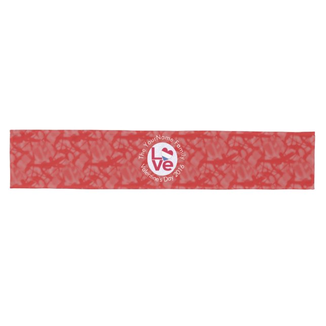 Netherlander Red LOVE Flag Personalised  Medium Table Runner (Horizontal)