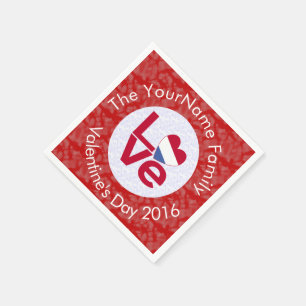 Netherlander Red LOVE Flag Personalised Napkin
