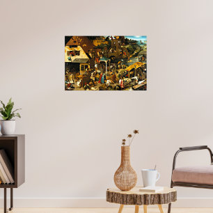 Netherlandish Proverbs, by Pieter Bruegel, Poster