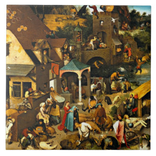 Netherlandish Proverbs, by Pieter Bruegel, Tile
