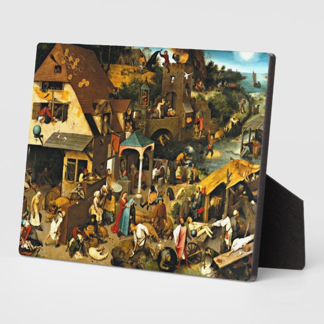 Netherlandish Proverbs, Pieter Bruegel painting Plaque (Side)