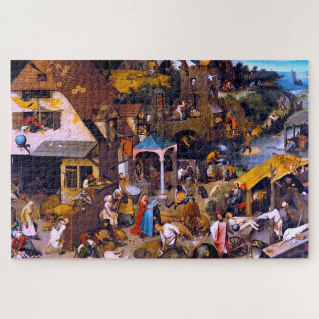 Netherlandish Proverbs, Pieter Bruegel the Elder Jigsaw Puzzle (Horizontal)