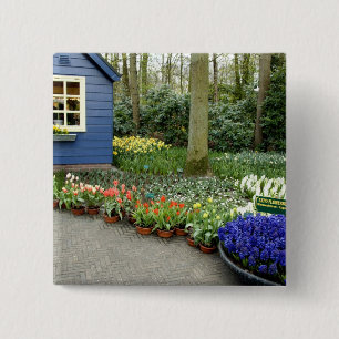 Netherlands aka Holland), Lisse. Keukenhof 11 15 Cm Square Badge