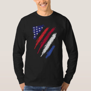 Netherlands American Grown Flag USA Patriot Herita T-Shirt