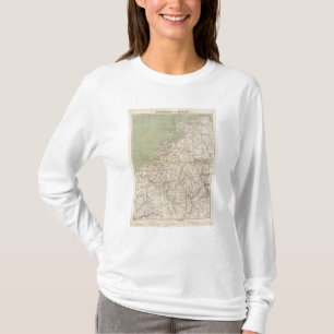 Netherlands and Belgium Atlas Map T-Shirt