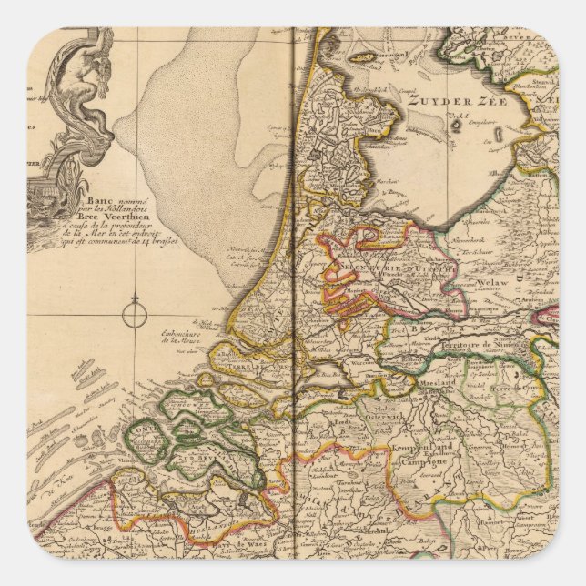 Netherlands and Belgium Square Sticker (Front)